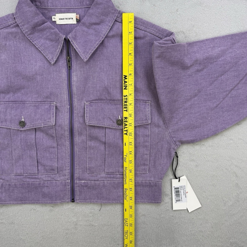 Honor The Gift Jacket Women's Oversized Workman Cropped Purple Size XL NWT - Picture 9 of 12